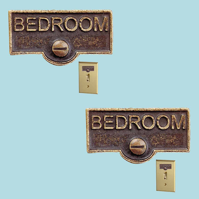 The Renovators Supply Inc. Bedroom Name Signs Labels Switch Plate Tag